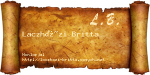 Laczházi Britta névjegykártya
